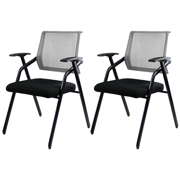 Mesh Mid Back Conference Chair Contemporary Ergonomic Fixed Arms Chair