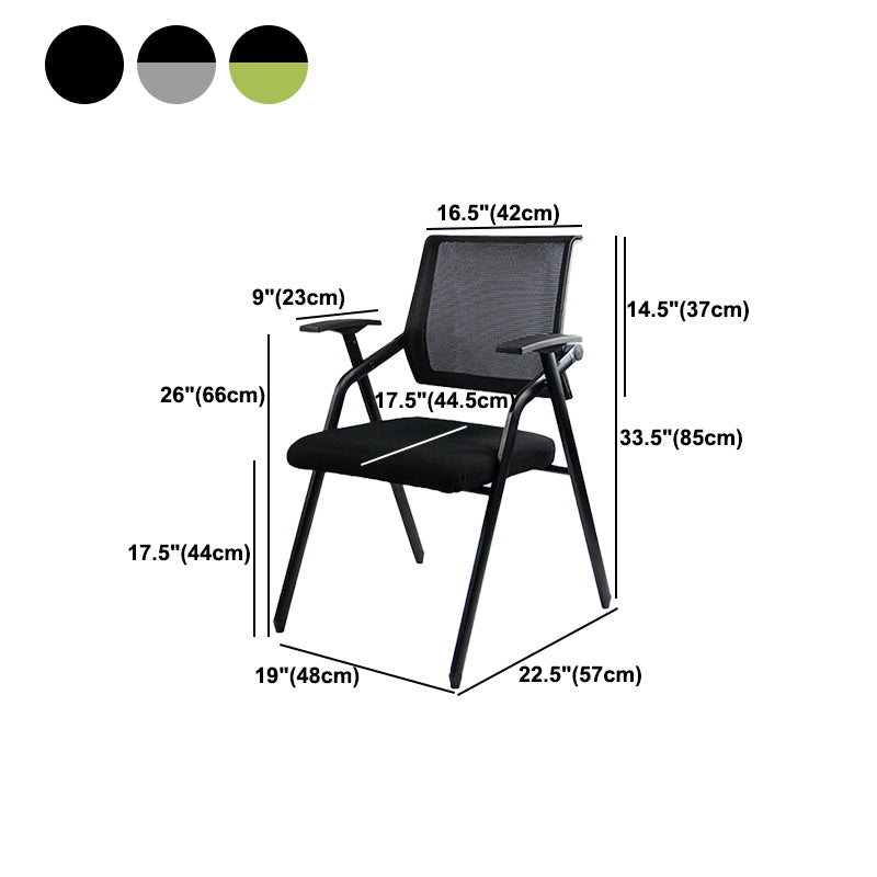 Mesh Mid Back Conference Chair Contemporary Ergonomic Fixed Arms Chair