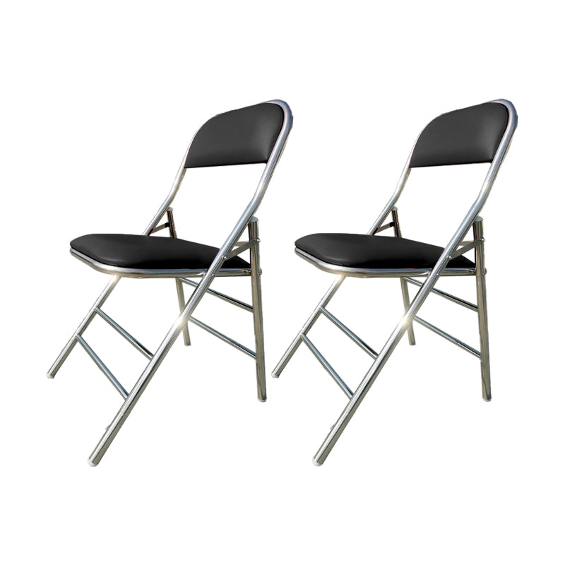 Contemporary Armless Conference Chair Stainless Steel Frame Chair