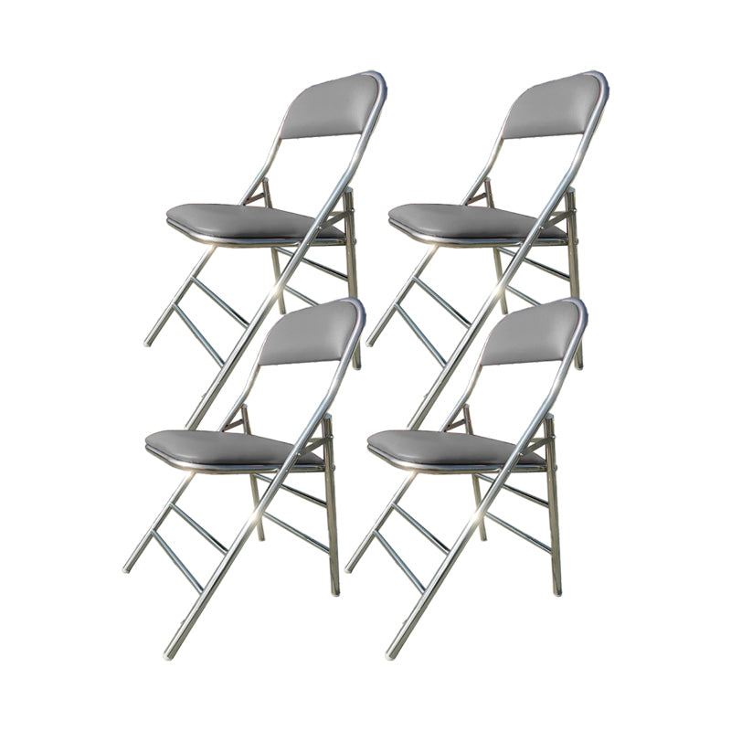 Contemporary Armless Conference Chair Stainless Steel Frame Chair