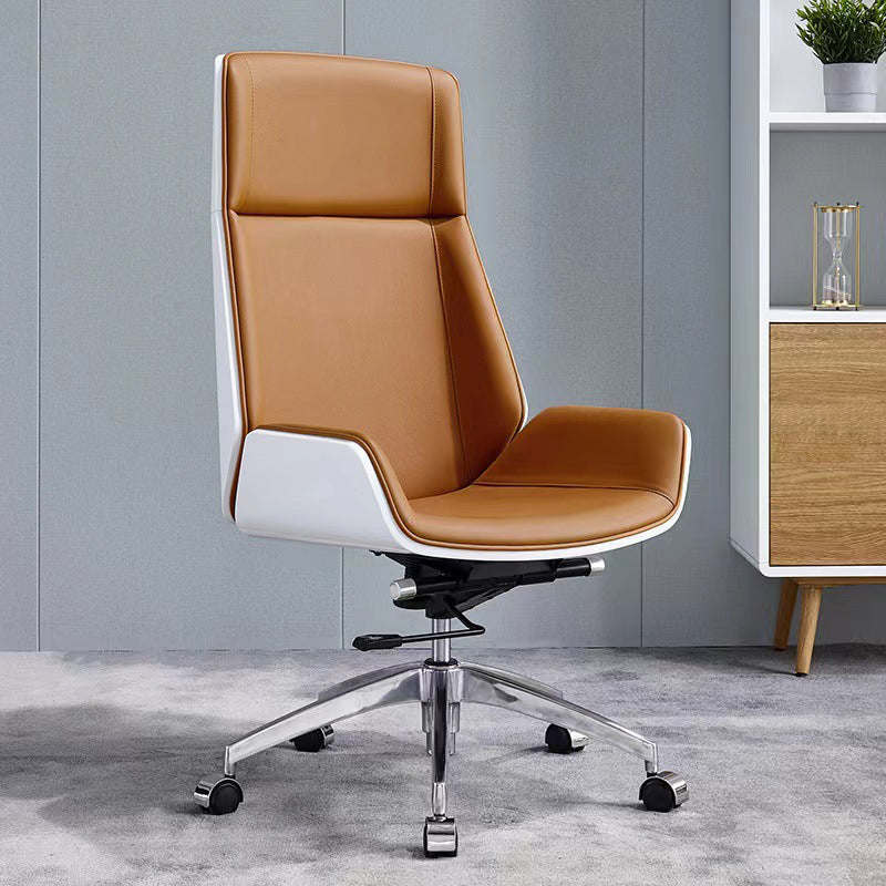 Metal Base Contemporary Armless Desk Chair Ergonomic Mid-Back Office Chair