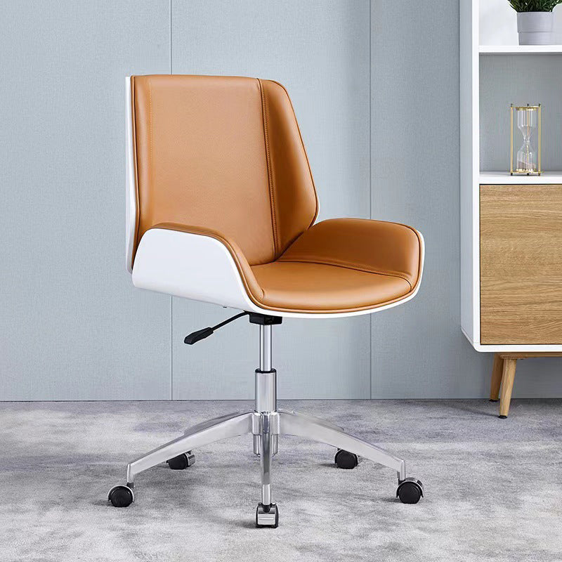 Metal Base Contemporary Armless Desk Chair Ergonomic Mid-Back Office Chair