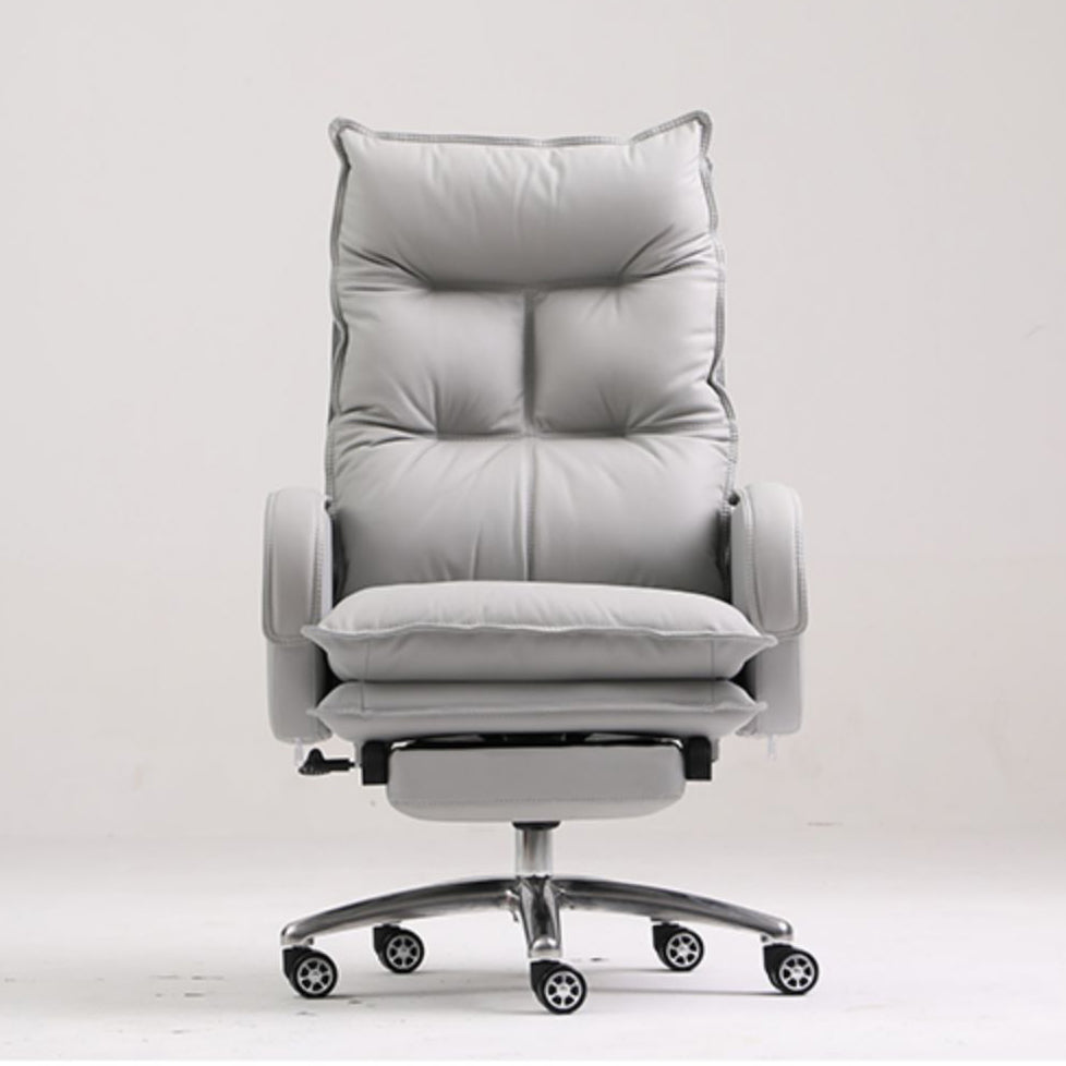 Ergonomic Upholstered Task Chair Modern Faux Leather Arm Desk Chair