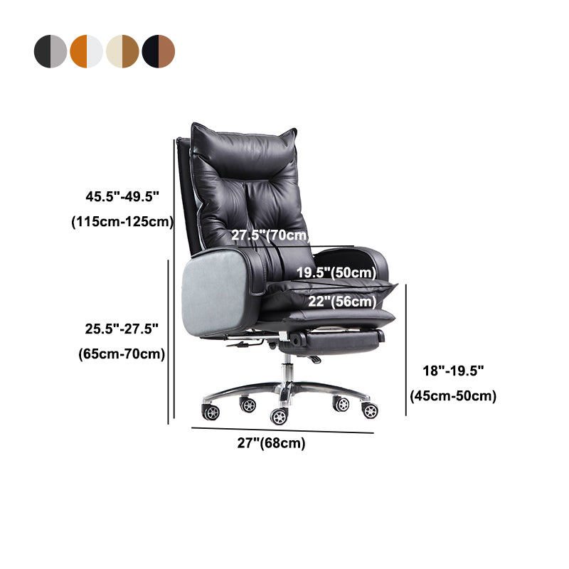 Ergonomic Upholstered Task Chair Modern Faux Leather Arm Desk Chair