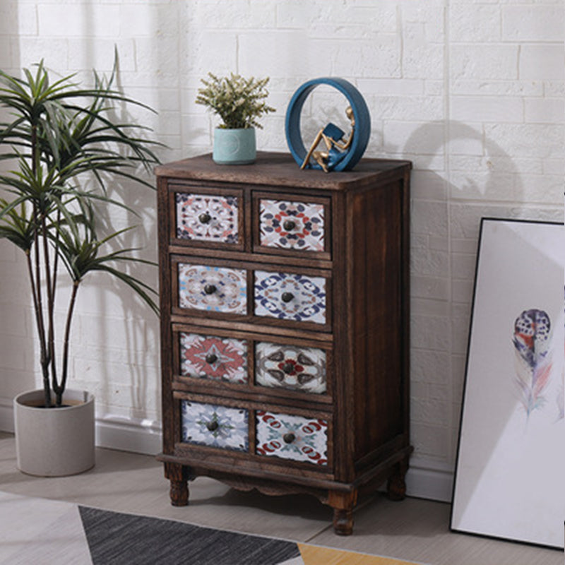 Traditional Style Solid Wood Storage Chest Vertical Dresser with Drawers