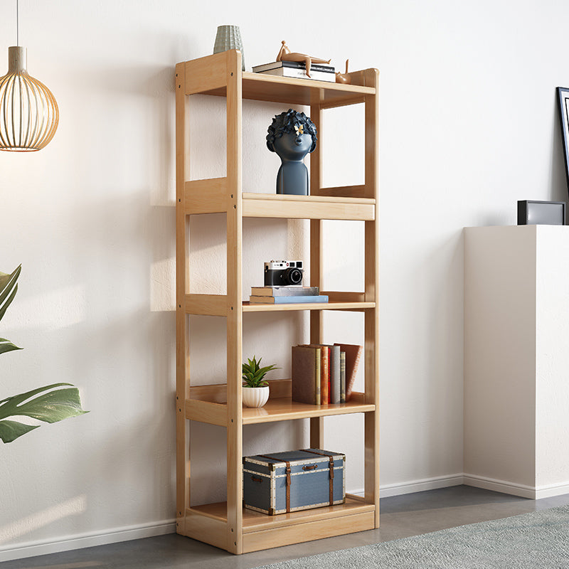 Contemporary Rubberwood Bookshelf Open Back Bookcase for Home Office