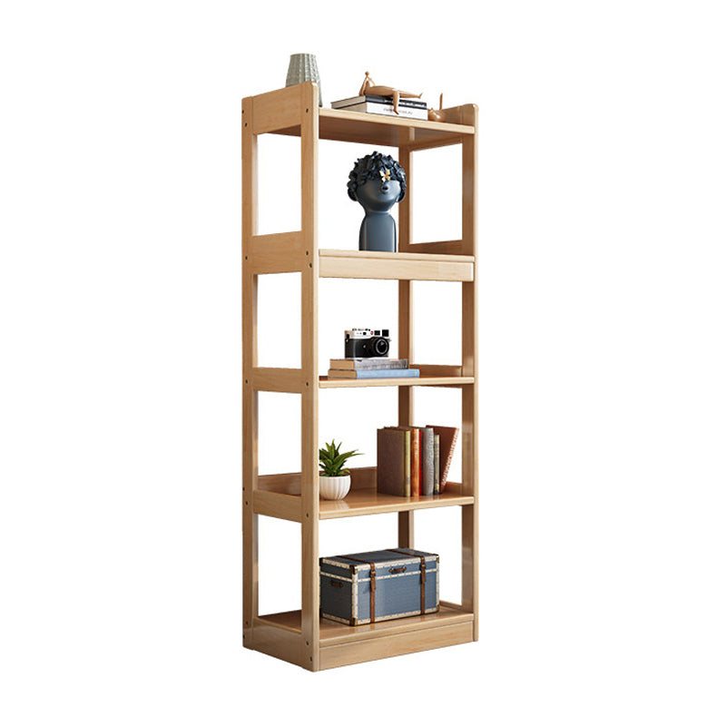 Contemporary Rubberwood Bookshelf Open Back Bookcase for Home Office