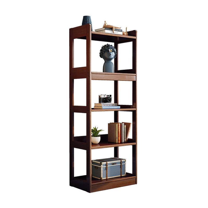 Contemporary Rubberwood Bookshelf Open Back Bookcase for Home Office