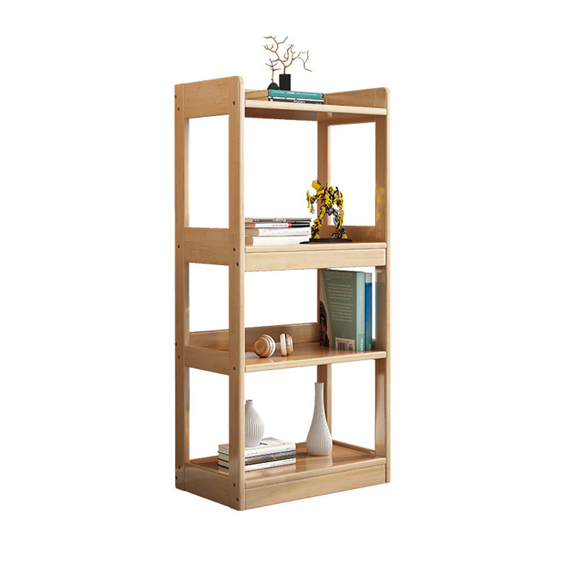 Contemporary Rubberwood Bookshelf Open Back Bookcase for Home Office