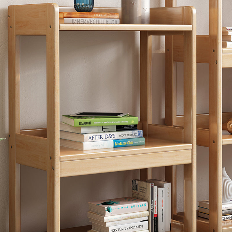 Contemporary Rubberwood Bookshelf Open Back Bookcase for Home Office