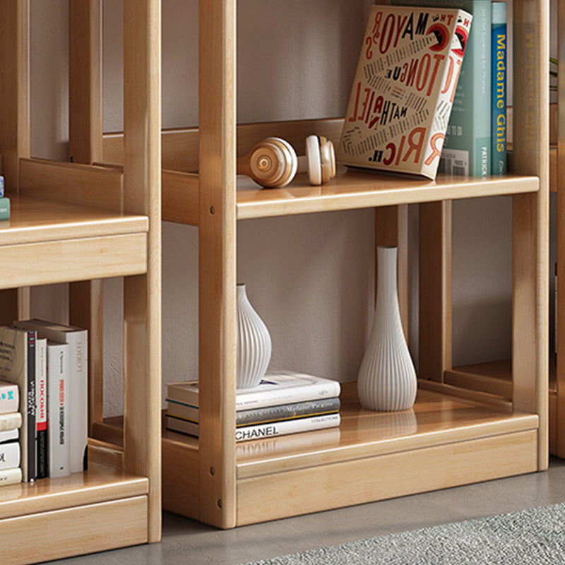 Contemporary Rubberwood Bookshelf Open Back Bookcase for Home Office