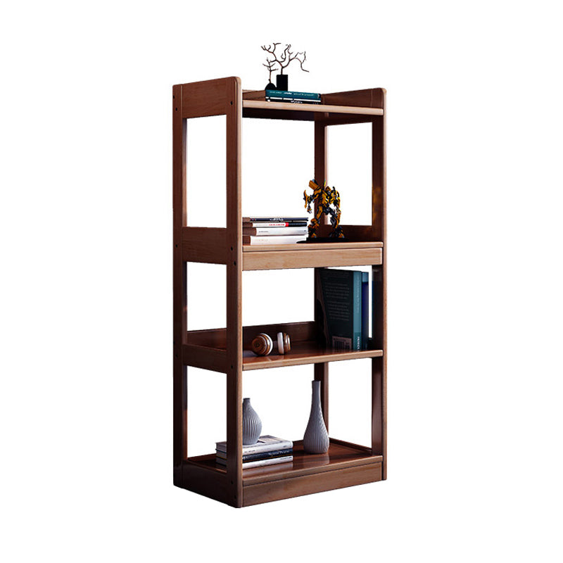 Contemporary Rubberwood Bookshelf Open Back Bookcase for Home Office