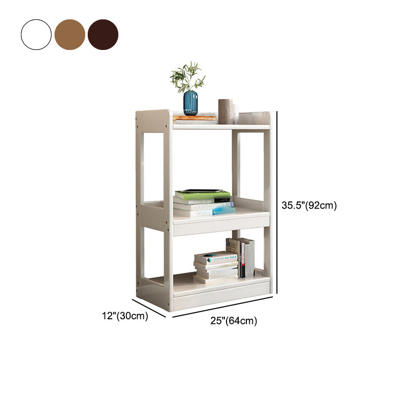 Contemporary Rubberwood Bookshelf Open Back Bookcase for Home Office