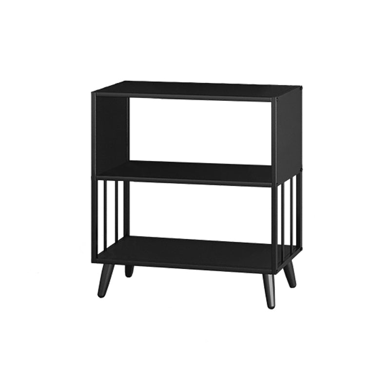 Modern Style Metal Bookshelf Black Open Back Bookcase for Home Office