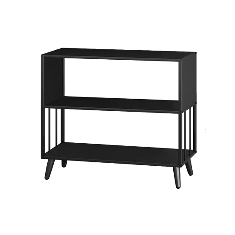 Modern Style Metal Bookshelf Black Open Back Bookcase for Home Office