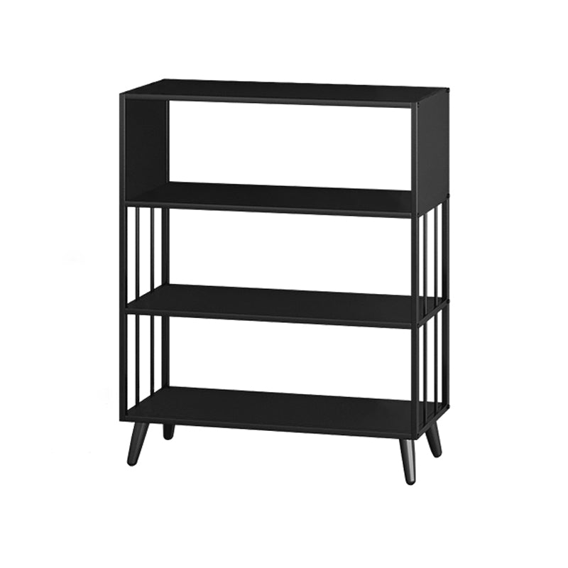 Modern Style Metal Bookshelf Black Open Back Bookcase for Home Office