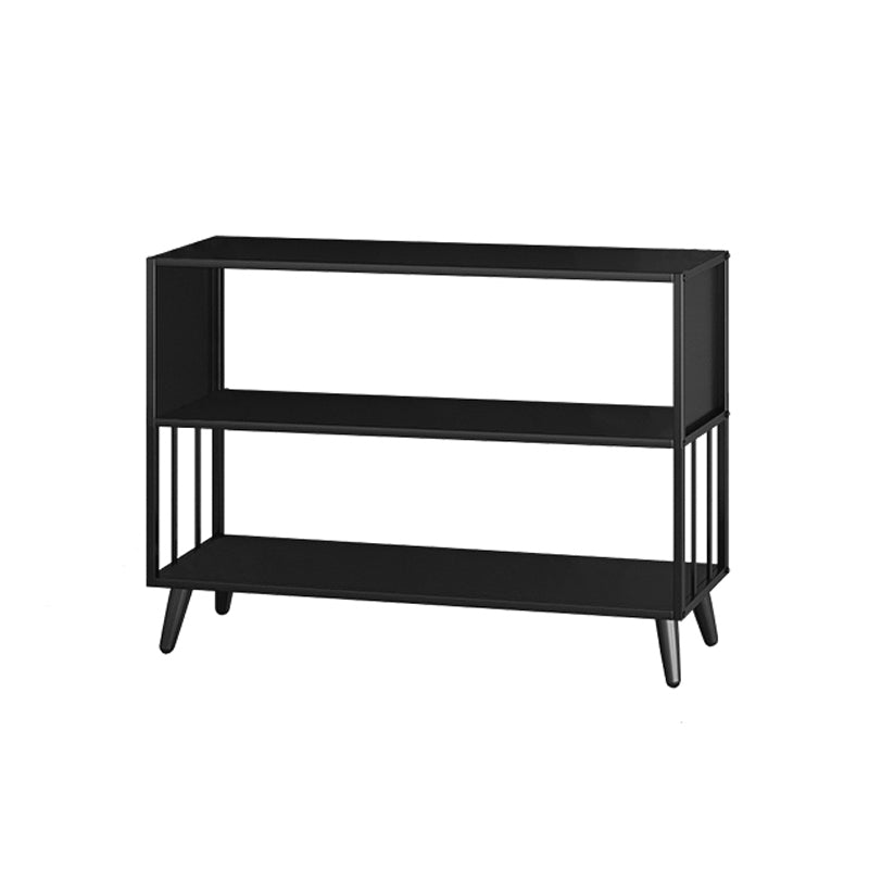 Modern Style Metal Bookshelf Black Open Back Bookcase for Home Office