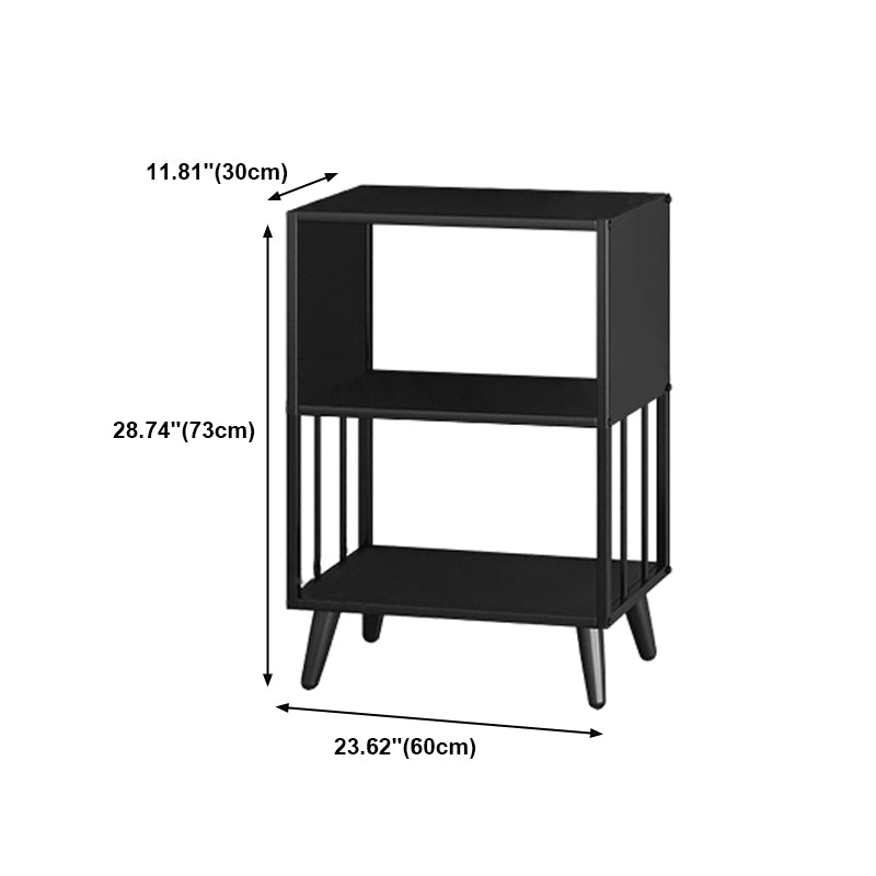 Modern Style Metal Bookshelf Black Open Back Bookcase for Home Office