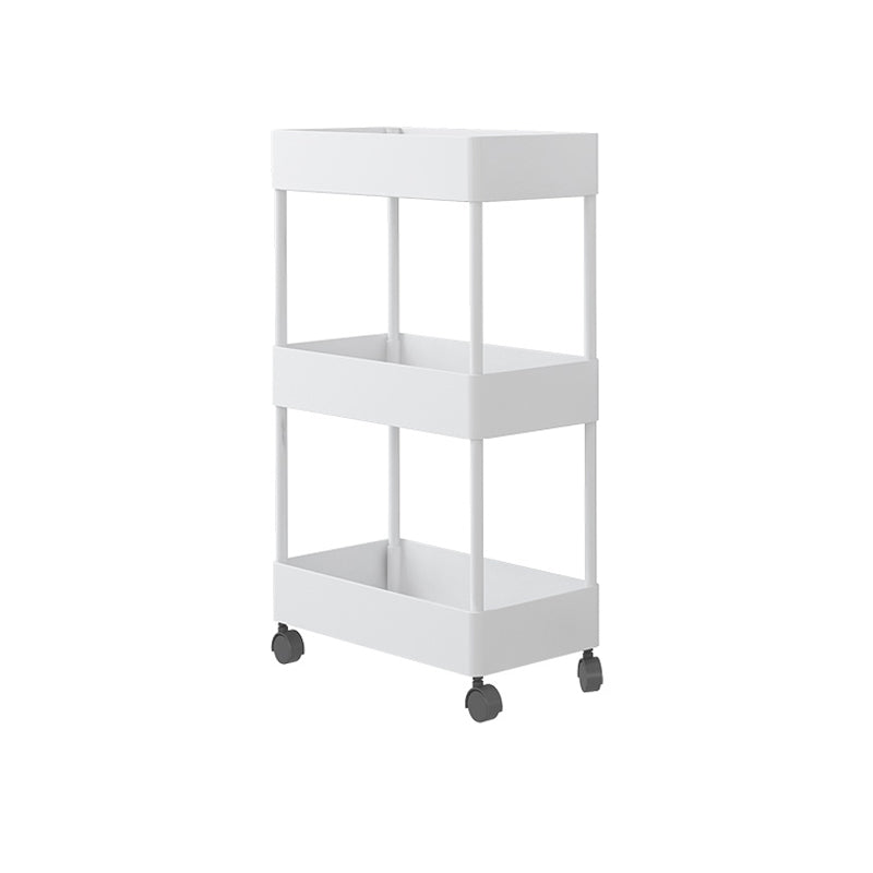 Contemporary Bookshelf Plastic Open Back Bookcase for Office with Caster Wheels