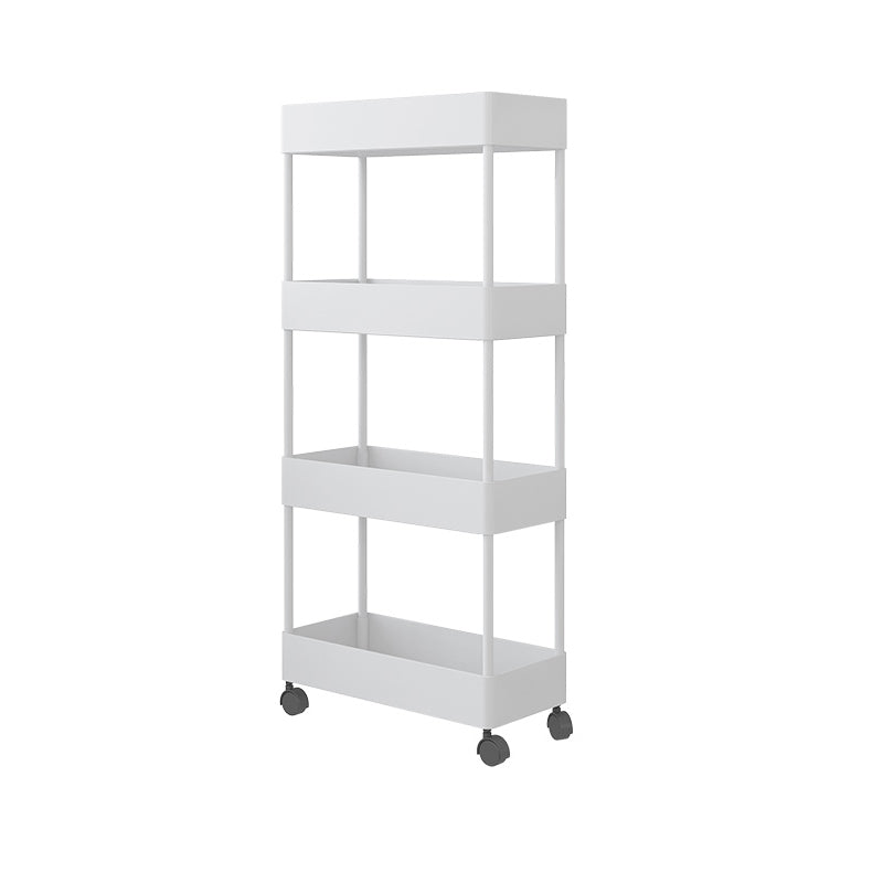 Contemporary Bookshelf Plastic Open Back Bookcase for Office with Caster Wheels