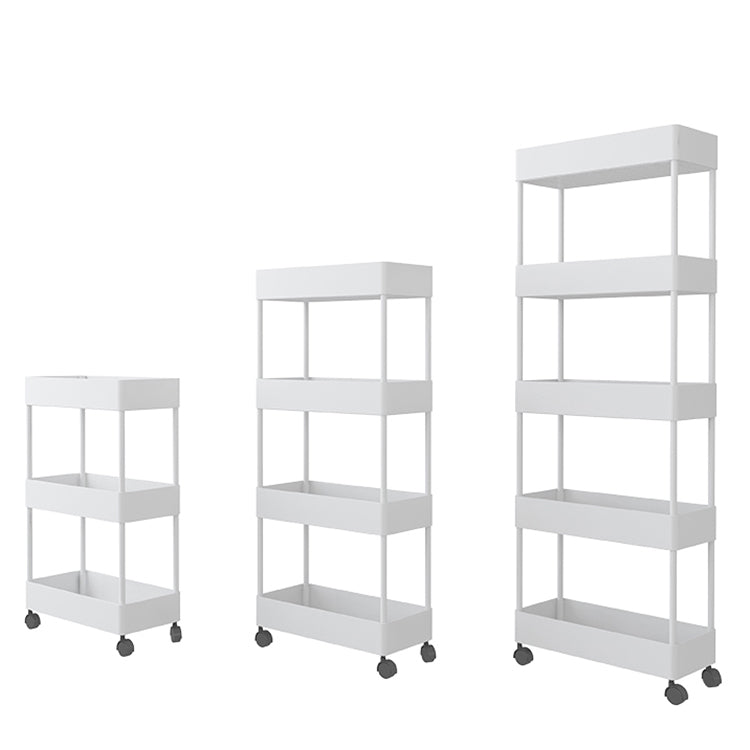 Contemporary Bookshelf Plastic Open Back Bookcase for Office with Caster Wheels