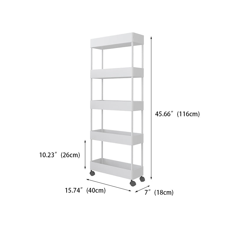 Contemporary Bookshelf Plastic Open Back Bookcase for Office with Caster Wheels