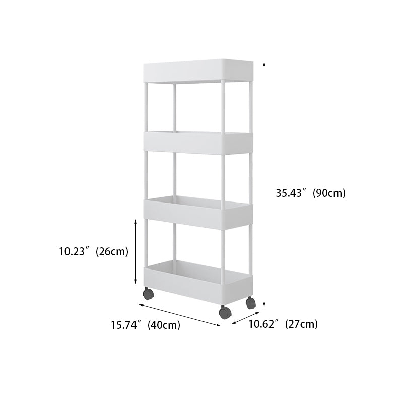 Contemporary Bookshelf Plastic Open Back Bookcase for Office with Caster Wheels