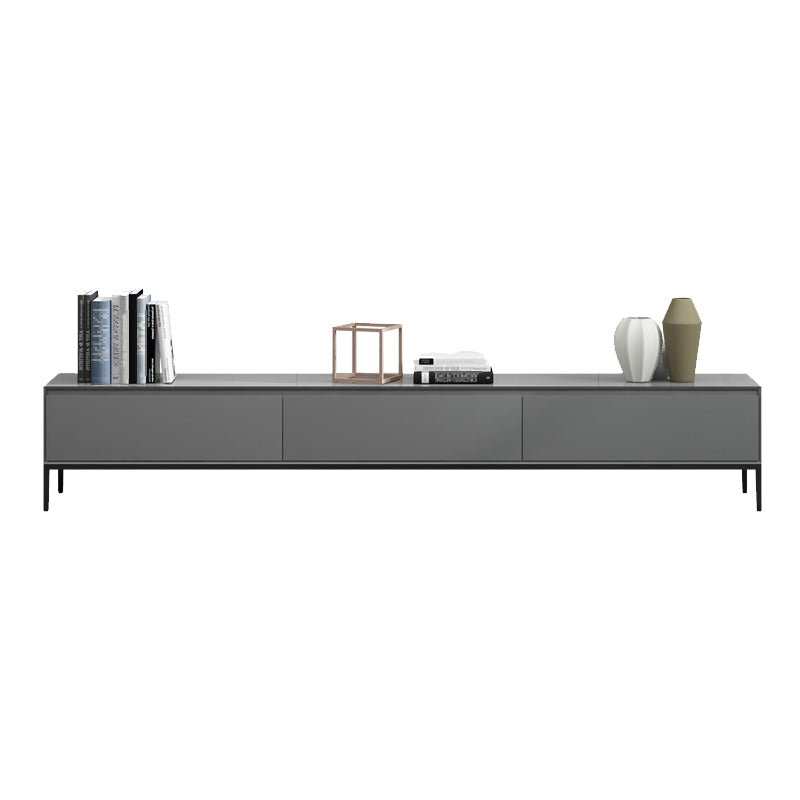 Contemporary Style TV Stand Stone and Engineered Wood TV Cabinet