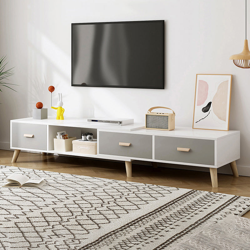 Engineered Wood TV Media Console with Drawers Scandinavian TV Stand