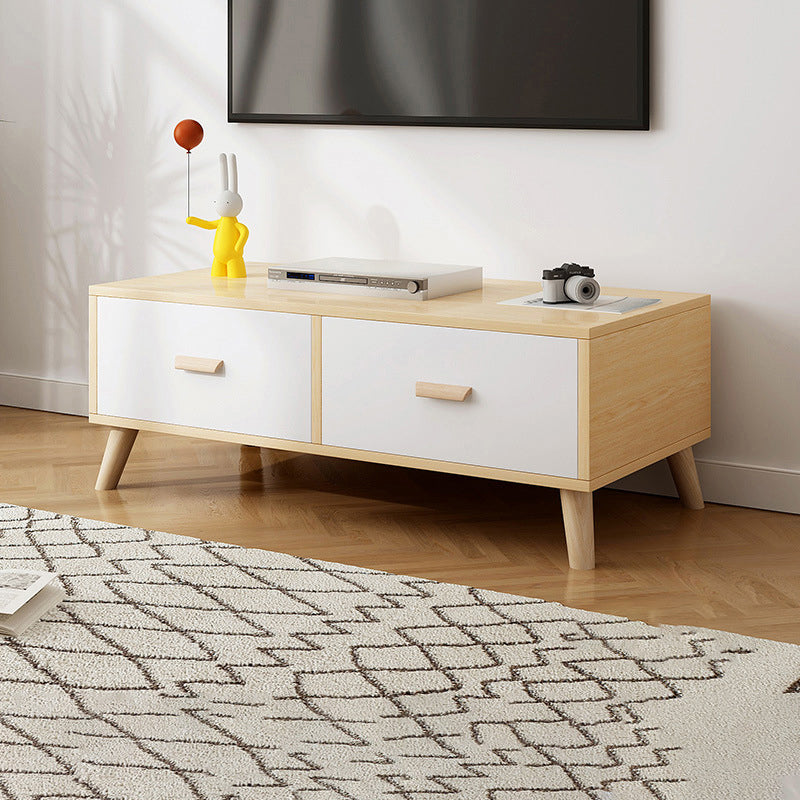 Engineered Wood TV Media Console with Drawers Scandinavian TV Stand