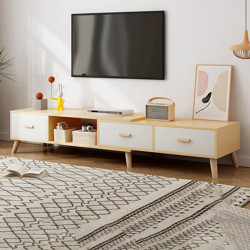 Engineered Wood TV Media Console with Drawers Scandinavian TV Stand