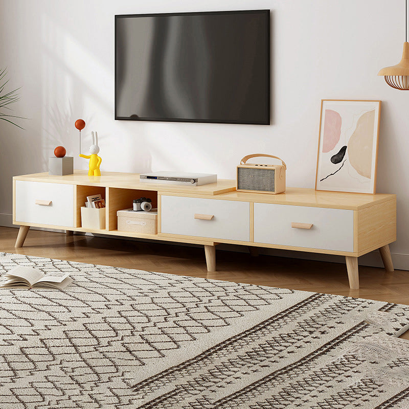 Engineered Wood TV Media Console with Drawers Scandinavian TV Stand