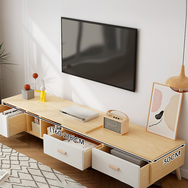 Engineered Wood TV Media Console with Drawers Scandinavian TV Stand
