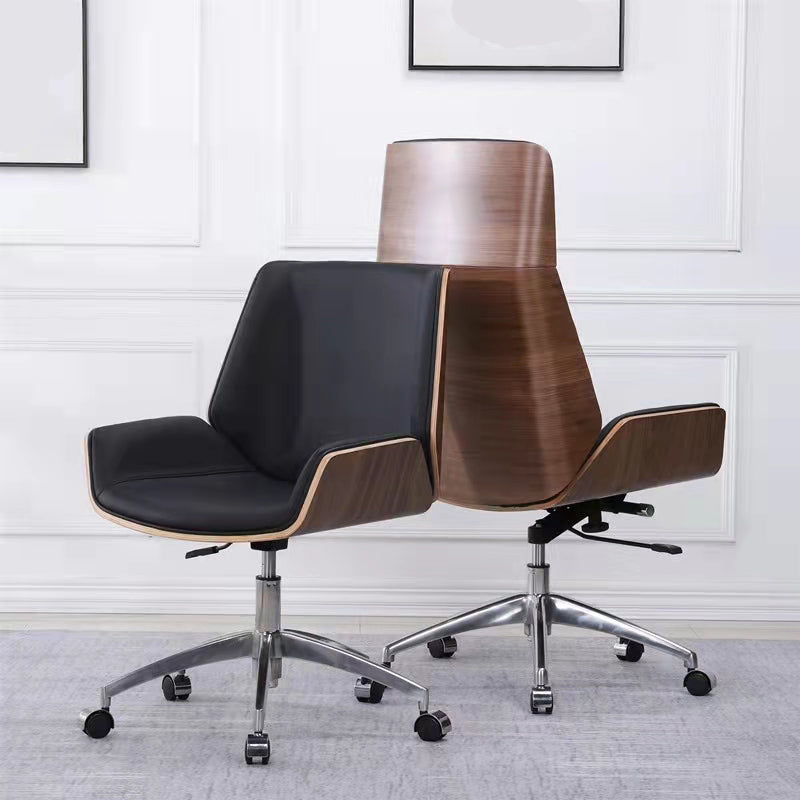 Silver Metal Base Contemporary Office Chair Executive Ergonomic Desk Chair