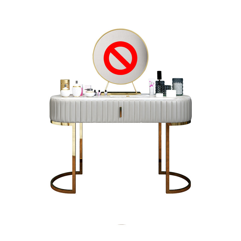 Glam Slate Top Vanity Dressing Table Set White Make-up Vanity