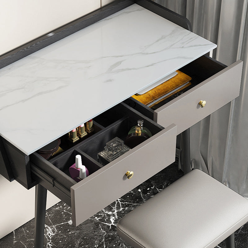 Modern Grey Makeup Vanity Desk Slate Top Make-up Vanity for Bedroom