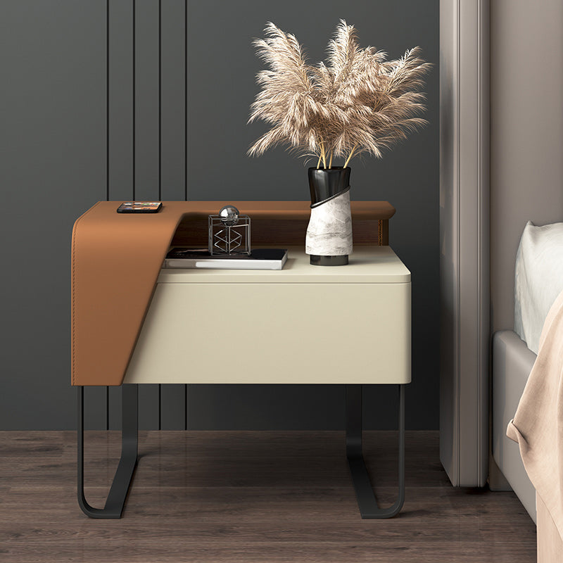 19" Tall 1 - Drawer Wood Nightstand Modem & Contemporary Accent Table Nightstand with Legs