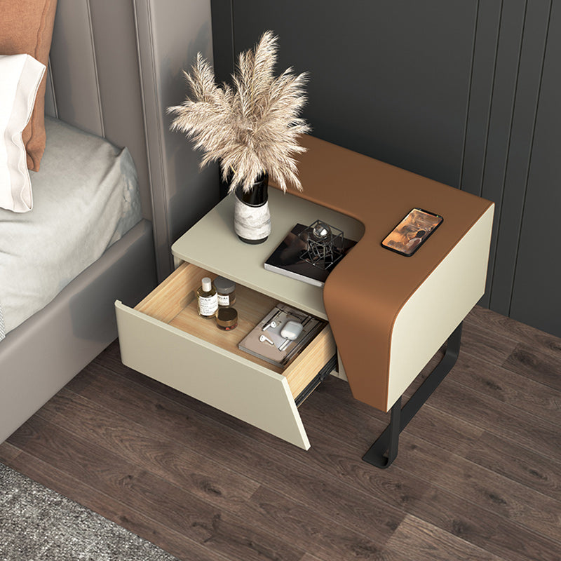 19" Tall 1 - Drawer Wood Nightstand Modem & Contemporary Accent Table Nightstand with Legs