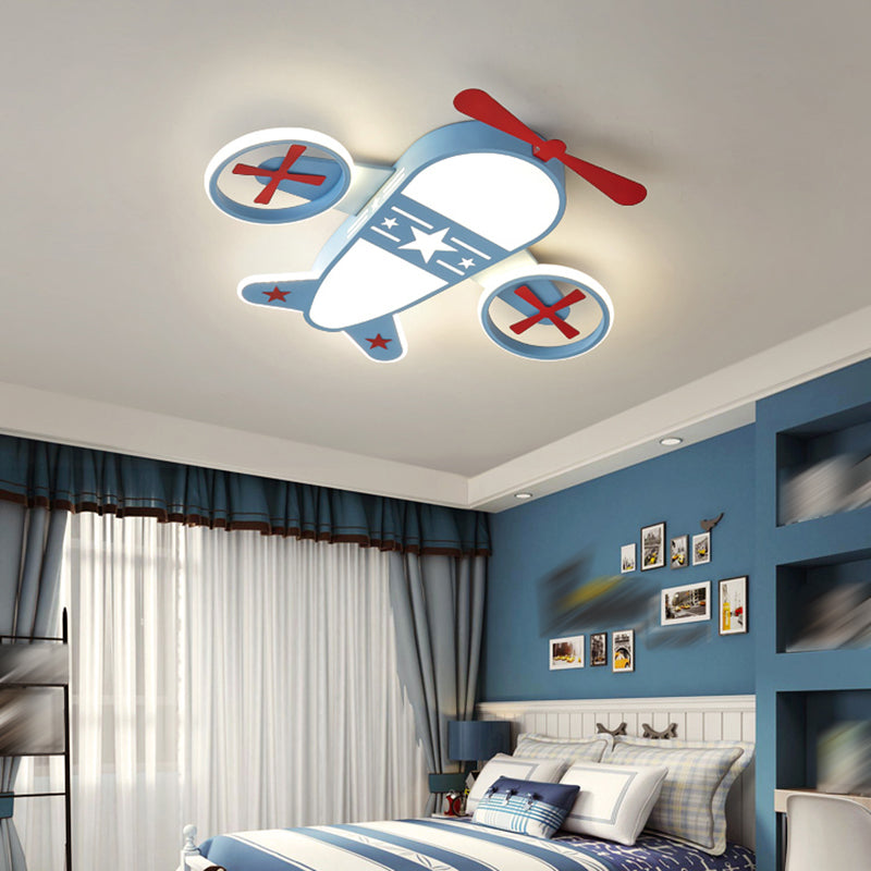 Modern Cartoon Style Iron Ceiling Light Plane Shape LED Ceiling Lamp for Children Room