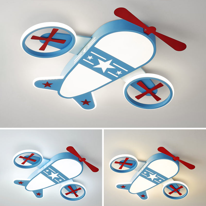 Modern Cartoon Style Iron Ceiling Light Plane Shape LED Ceiling Lamp for Children Room