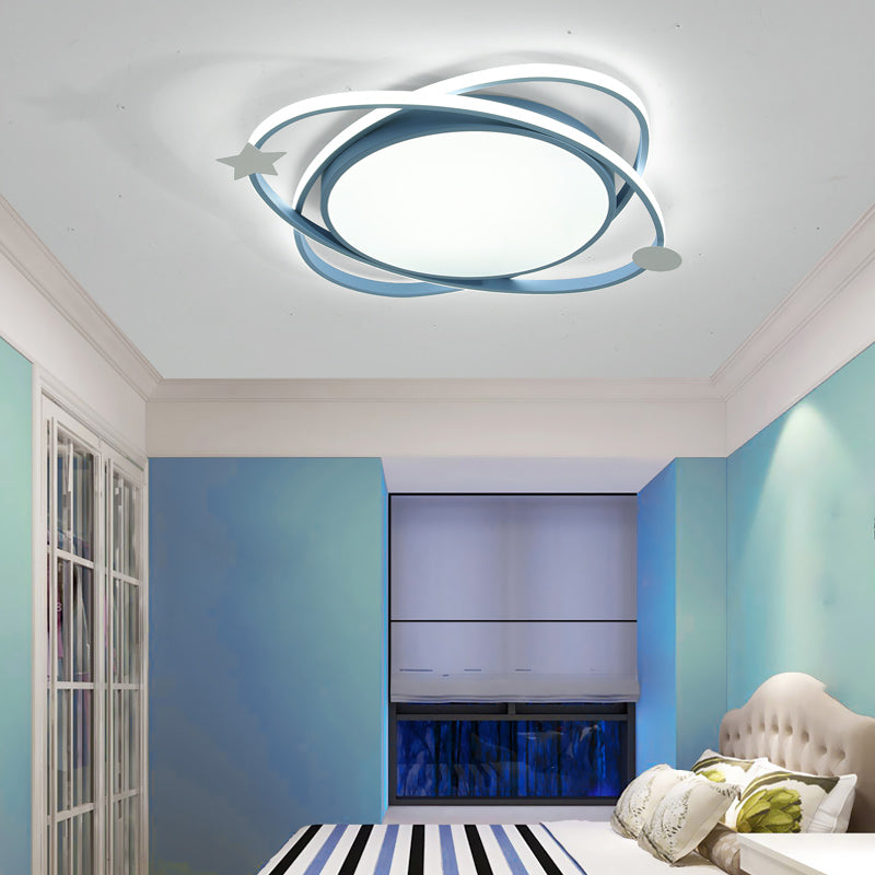 Modern Cartoon Style Metal Ceiling Light Circle Shape LED Ceiling Lamp for Children Room