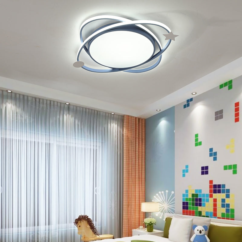 Modern Cartoon Style Metal Ceiling Light Circle Shape LED Ceiling Lamp for Children Room