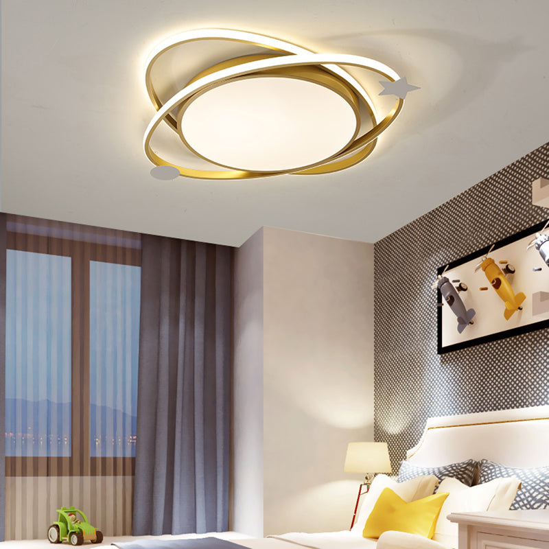 Modern Cartoon Style Metal Ceiling Light Circle Shape LED Ceiling Lamp for Children Room