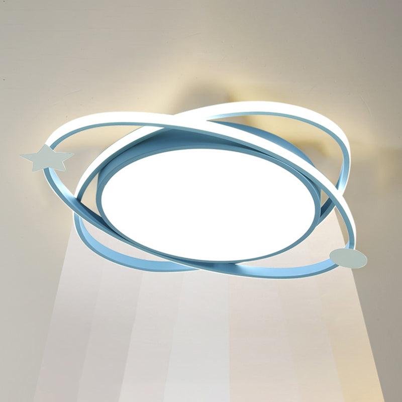 Modern Cartoon Style Metal Ceiling Light Circle Shape LED Ceiling Lamp for Children Room