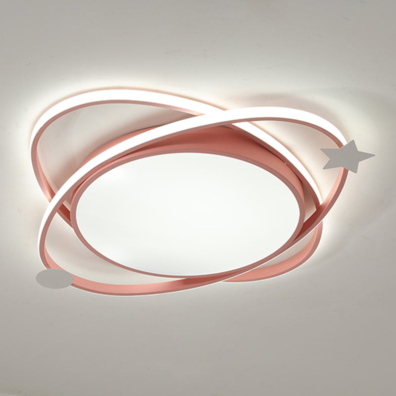 Modern Cartoon Style Metal Ceiling Light Circle Shape LED Ceiling Lamp for Children Room