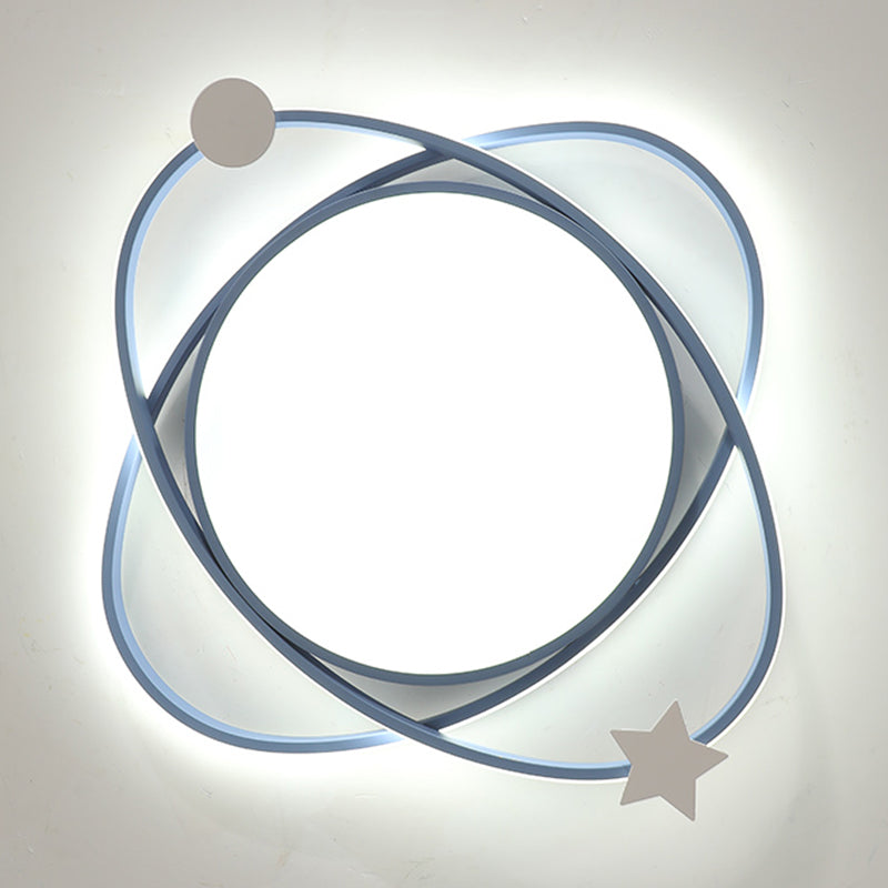 Modern Cartoon Style Metal Ceiling Light Circle Shape LED Ceiling Lamp for Children Room