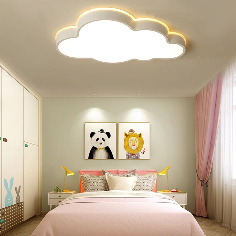 Macaron Ceiling Lamp Clouds Shape LED Ceiling Mount Light with Acrylic Shade for Bedroom