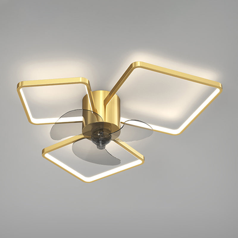 Metal Geometric Ceiling Fans Modern Style Multi Lights Ceiling Fan Lamp Fixture