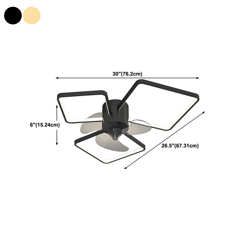 Metal Geometric Ceiling Fans Modern Style Multi Lights Ceiling Fan Lamp Fixture