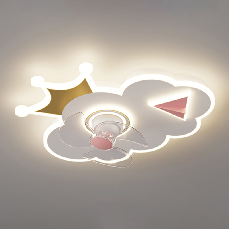 Nordic Style Ceiling Fan Lamp 3th Gears Adjustment Ceiling Fan Light for Children Room